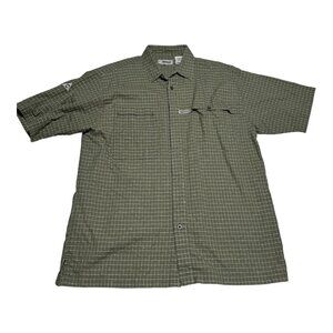 2000s Mecca Olive Green Cotton Blend Casual Button Up Shirt Men’s‎ Large